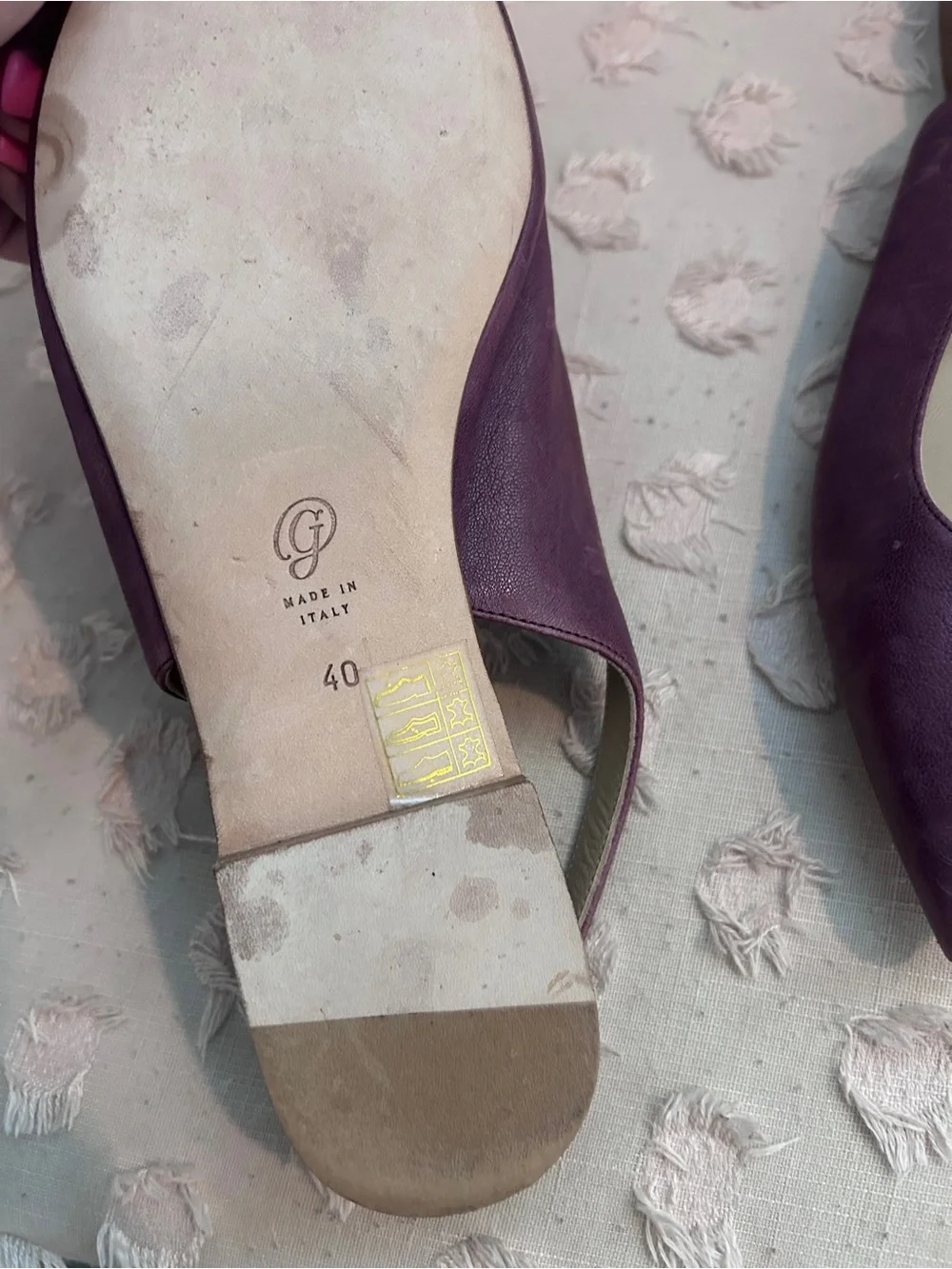 Pointed Slingback Flats in Plum by MIMI